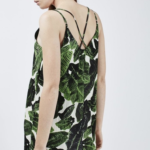 Topshop Palm Print Slip Dress US 6 - Picture 2 of 5